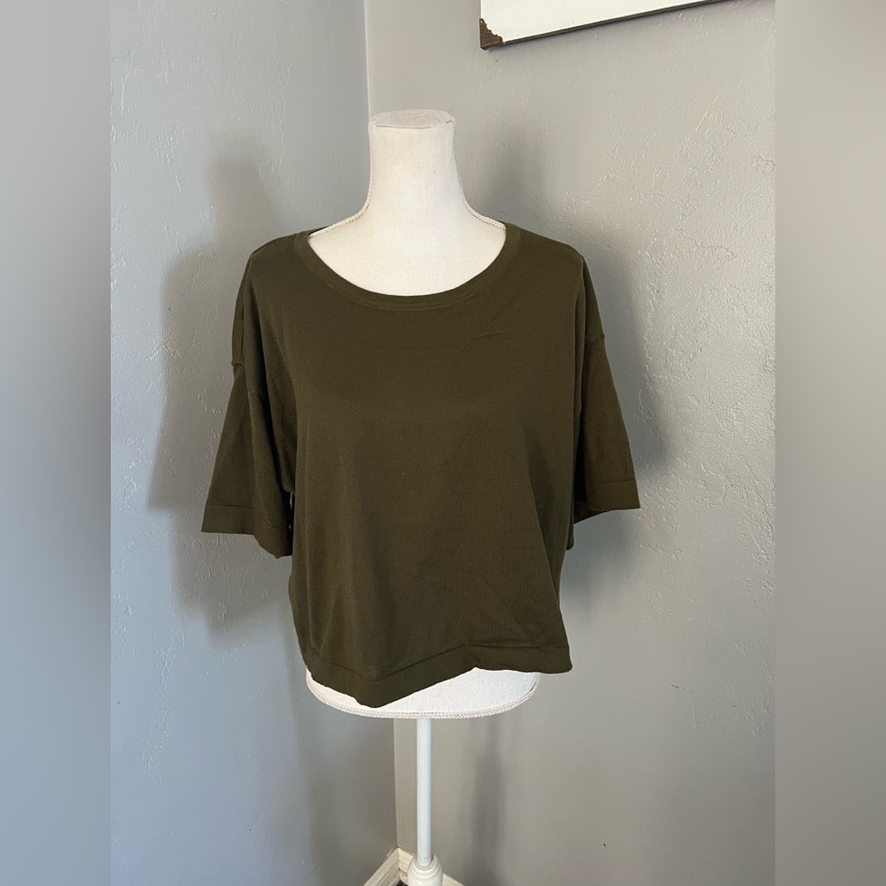 Halogen Khaki Knit Top size M